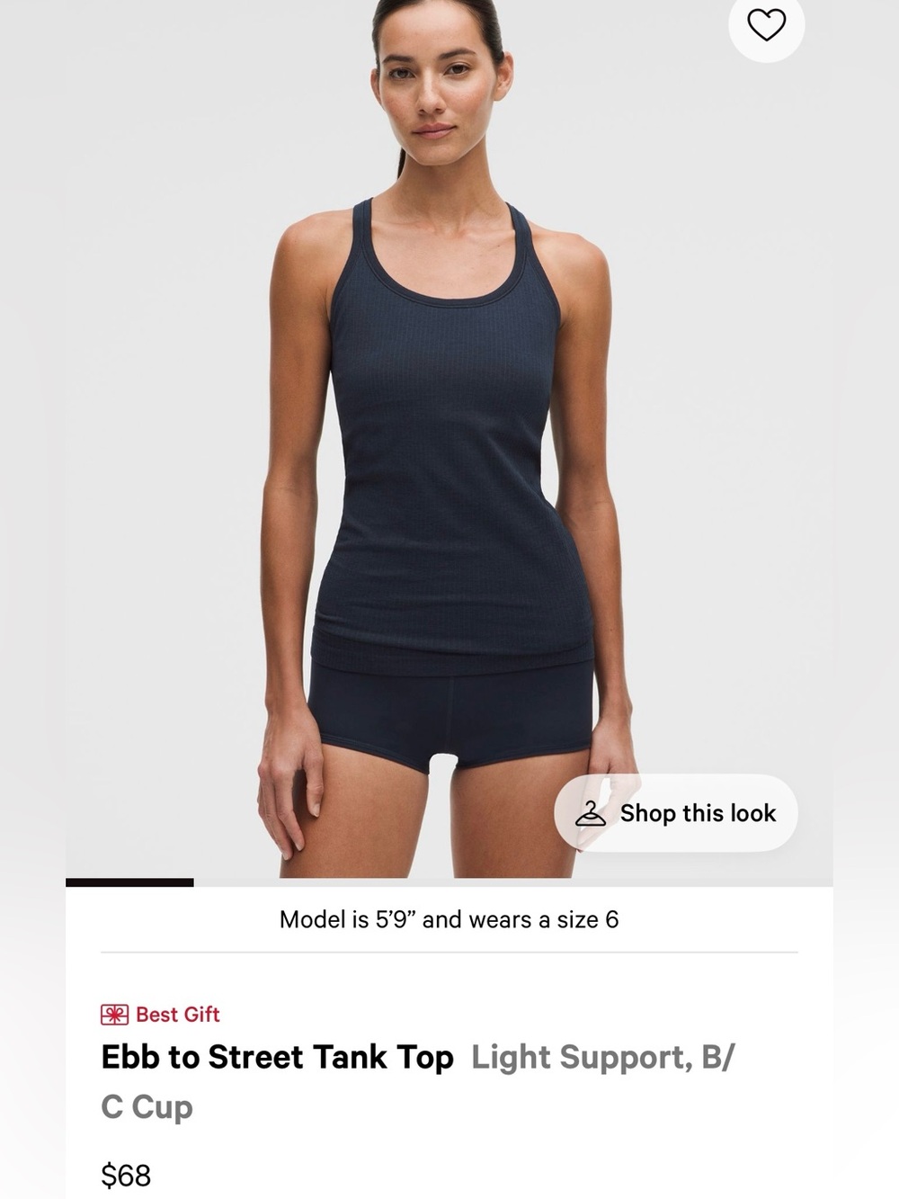 Purple Lululemon Ebb Street Ribbed Racerback Tank Top - light support